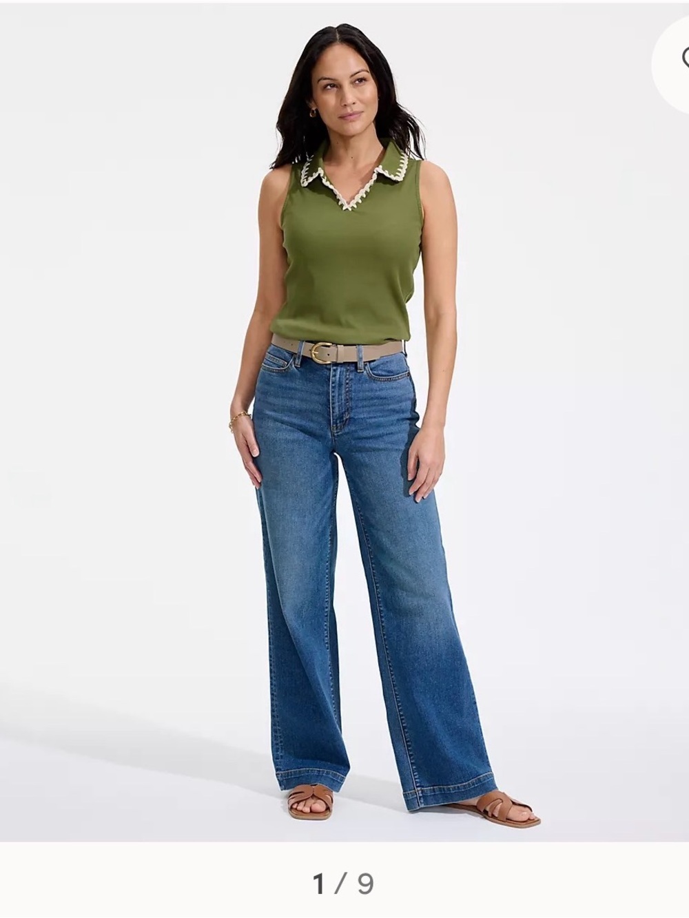 Quince High-Rise Wide-Leg Jeans in Medium Blue